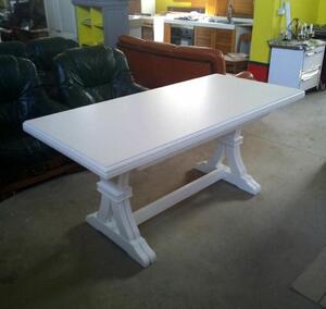 Tavolo rettangolare bianco opaco allungabile in legno massello 160x85