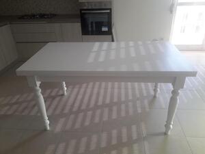 Tavolo da pranzo classico bianco opaco 140x80 cm