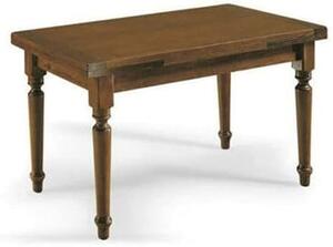Tavolo classico in legno massello gambe tornite noce lucido 160x85 cm