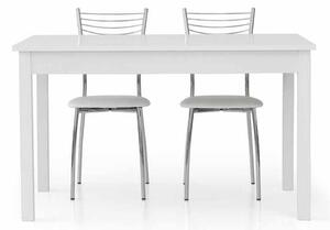 Tavolo da pranza allungabile in legno bianco 140 x 90
