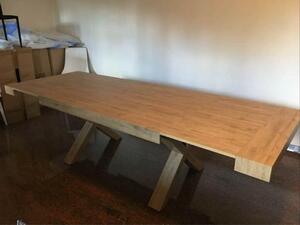 Tavolo da pranzo allungabile in legno naturale 180x100 cm