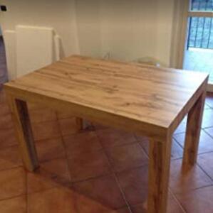 Tavolo da pranzo allungabile in legno naturale 160x90 cm