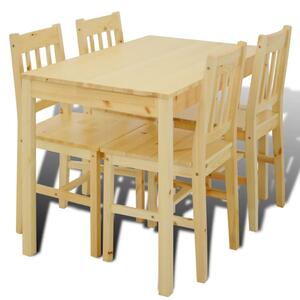 Tavolo con 4 sedie in Legno Naturale