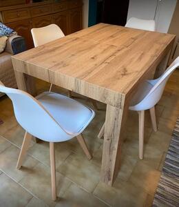 Tavolo da pranzo allungabile in legno naturale 160x90 cm