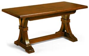 Tavolo classico in legno massello noce lucido allungabile
