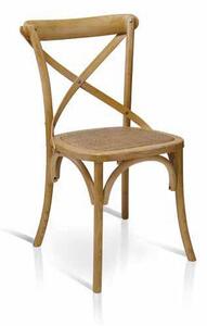 Sedia con schienale ad X legno finitura naturale