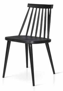 Coppia di 2 sedie in legno finitura nera