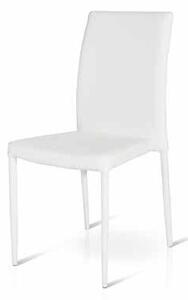 Set di 4 sedie legno ed ecopelle bianco