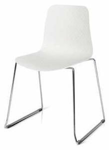 Set di 4 sedie polipropilene colore bianco con gambe in metallo