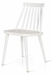 Coppia di 2 sedie in legno finitura bianca