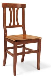 Sedia con seduta e stecche curve in legno massello set 2