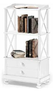 Libreria arte povera in legno massello con rifinitura in bianco opaco 54 x 34 x 105
