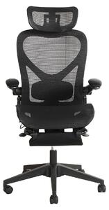 Sedia da ufficio ergonomica pieghevole, salvaspazio, con supporto lombare, imbottitura a rete, braccioli pieghevoli, poggiatesta 3D e poggiapiedi. Modello L3