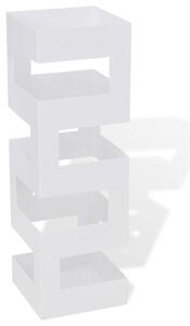 Portaombrelli Bastoni Passeggio Quadrato Acciaio 48,5 cm Bianco
