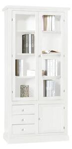 Libreria arte povera in legno massello bianco opaco 90 x 41 x 186