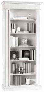 Libreria arte povera in legno massello bianco opaco 93 x 40 x 205