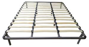 Rete Letto Matrimoniale 13 Doghe Acciaio Nero Ortopedica Kit 160x190cm