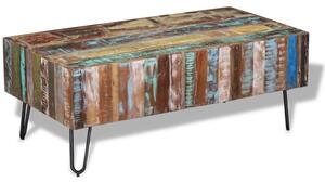 Tavolino da Salotto in Legno Massello Anticato 100x50x38 cm
