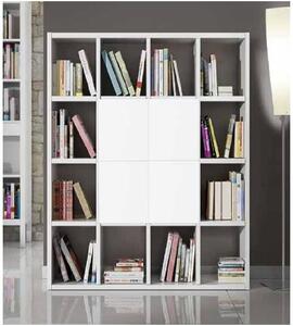 Libreria bianco frassinato moderna in mdf laminato 15 x 30 x 132