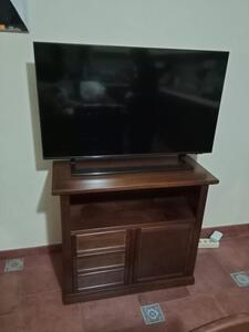 Mobile porta TV arte povera in legno massello noce lucido 84 x 40 x 80