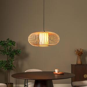 Lucide Lampada a sospensione THULINE, dimmerabile, Legno chiaro, Soggiorno / Sala da pranzo, bambù, Lampada a sospensione
