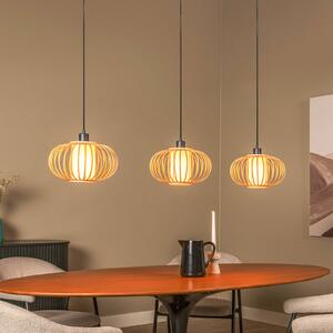 Lucide Lampada a sospensione THULINE, dimmerabile, Legno chiaro, Soggiorno / Sala da pranzo, bambù, Lampada a sospensione