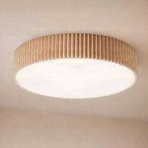 Plafoniera soffitto Zoey Lindby, dimmerabile, Crema / Ambra, Soggiorno / Sala da pranzo, Tessuto / Stoffa / Seta, Moderno, Plafoniera