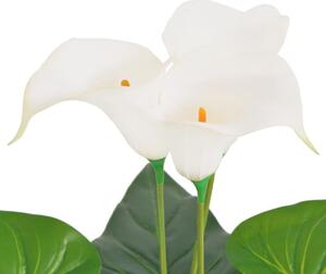 Calla Lily Artificiale con Vaso 85 cm Bianco