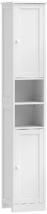HOMCOM Colonna Bagno con 2 Ante e Ripiano Regolabile, Bianco | Aosom Italy