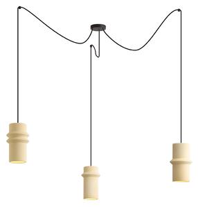 Lampada a sospensione retrò beige a 3 luci - Monti