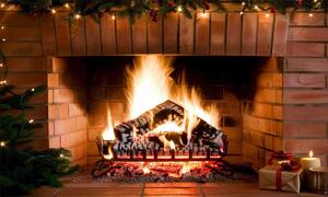 Copriradiatori magnetico Inverno Camino Natale 60x100