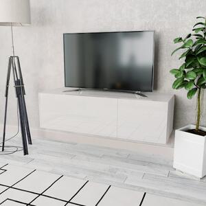 Mobile Porta TV in Legno Multistrato 120x40x34 cm Bianco Lucido