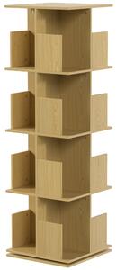 HOMCOM Libreria Girevole a 4 Livelli con 16 Scomparti, 39x39x128,3 cm, Rovere | Aosom Italy