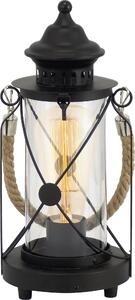 Lampada Da Tavolo Vintage Bradford Acciaio Nero 1 Luce E27