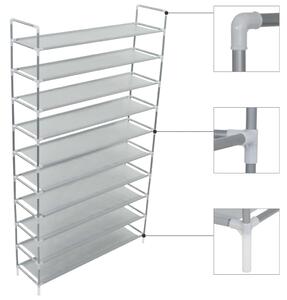 vidaXL Scarpiera Crema 60x30x166 cm Tessuto