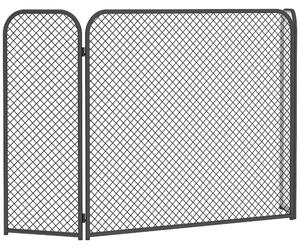 HOMCOM Griglia Parascintille per Camino 3 Ante e Pieghevole in Metallo, Nero | Aosom Italy