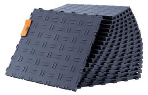 Accessori per pavimenti per garage - Set di pavimenti industriali 50 pezzi, 305 x 305 x 13,4 mm, pavimento per garage con texture bifacciale antiscivolo - Ideale per garage, cantine, officine di riparazione - Grigio grafite