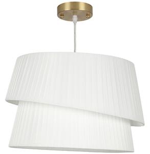 HOMCOM Lampada a Sospensione con Paralume Doppio e Altezza Regolabile, Bianco | Aosom Italy