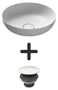 Lavabo da appoggio Kaldewei MIENA, modello 3181, diametro 38 cm, set completo con valvola di scarico integrata
