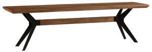 Panca da Pranzo Legno Massello d'Acacia e Acciaio 160x40x45 cm