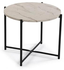 Tavolino Rotondo da Salotto Moderno Design Elegante Casa Soggiorno 51x40cm - Colore: EFFETTO MARMO