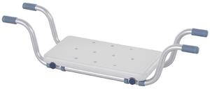 HOMCOM Sedile per Vasca in Lega di Alluminio e Plastica, Mensola per Vasca da Bagno Larghezza Regolabile 71-81cm, Max. Carico 136kg|Aosom