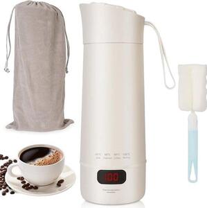Piccoli bollitori portatili - Mini bollitori elettrici - Bollitori da viaggio - Bollitore elettrico portatile - 400 ml - 4 livelli di temperatura - 300 W e bollitura rapida - Per hotel, ufficio e auto