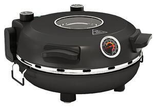 HOMCOM Forno per Pizza Elettrico 1200W con Finestra Trasparente, Timer e Regolazione della Temperatura, Nero | Aosom Italy