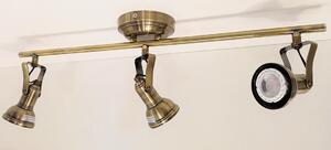 OLD 3 BINARIO PARETE SOFFITTO METALLO BRUNITO FARETTI DIREZIONABILE A LED GU10 7W