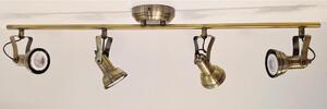OLD 4 BINARIO PARETE SOFFITTO METALLO BRUNITO FARETTI DIREZIONABILE A LED SOSTITUIBILI