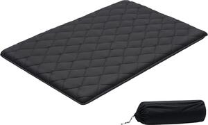Materasso futon giapponese - Materasso tatami - 203,2 x 137,2 x 8,9 cm - 9 strati - Pieghevole - Con borsa per il trasporto e fissaggio - Per yoga e meditazione - Nero