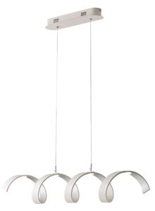 Lampadario Sospensione Led Helix Moderno Colore Bianco Silver 20W Dim 80 x 13,5 cm
