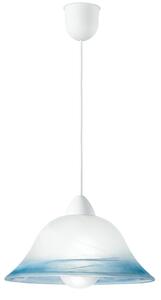 Lampadario Sospensione Settecento Henging Colore Bianco Blu 60W Mis 31 x 120 cm