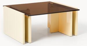 Tavolino da salotto con piano in vetro Elam